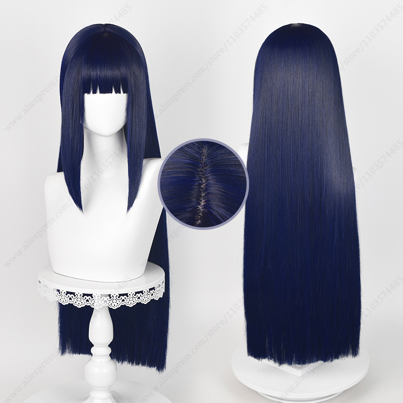 Anime Cosplay Blue Hair - Парик для косплея Хинаты Хьюги, сине-черный,